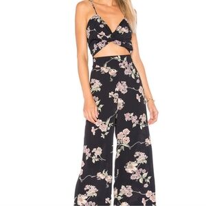 Emily by FLYNN SKYE, size M, black, floral, bohemian style jumpsuit